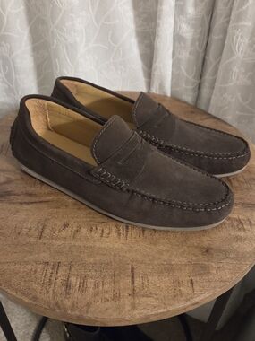 Jack Erwin "Parker" Suede Driving Loafers Shoes - Chocolate Brown - Men's US 11
